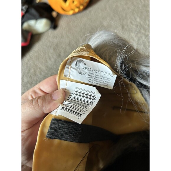 Mario Chiodo 2004 Horror Wicked Witch Skull Mask W/ Hair & Robe Hood - Picture 6 of 6